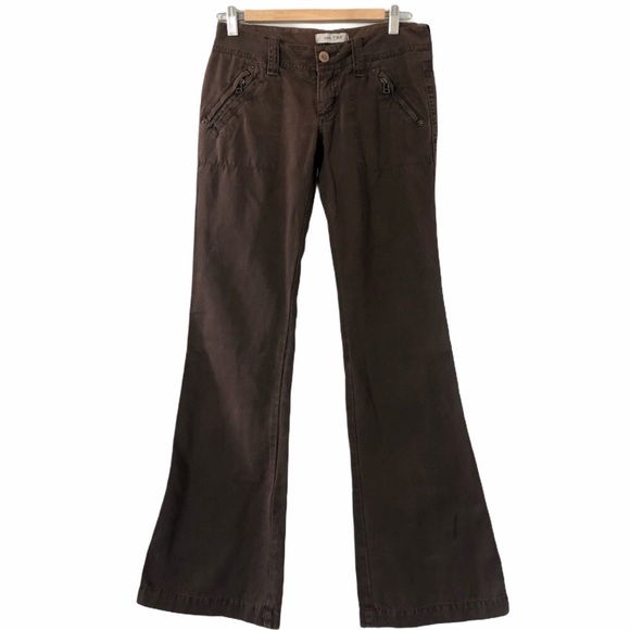 Zara Pants - Zara TRF Flared Cotton Pants, Brown, Size 4